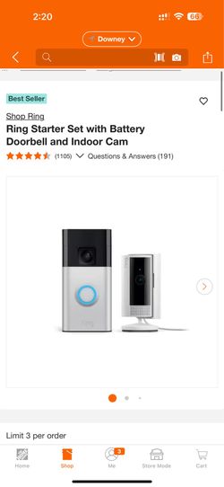 Ring Starter Set with Battery Doorbell and Indoor Cam