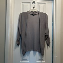 Women’s PREMISE STUDIO (Macy’s) Rayon, Nylon Gray Half Sleeve Open Cardigan Sweater… Size Small