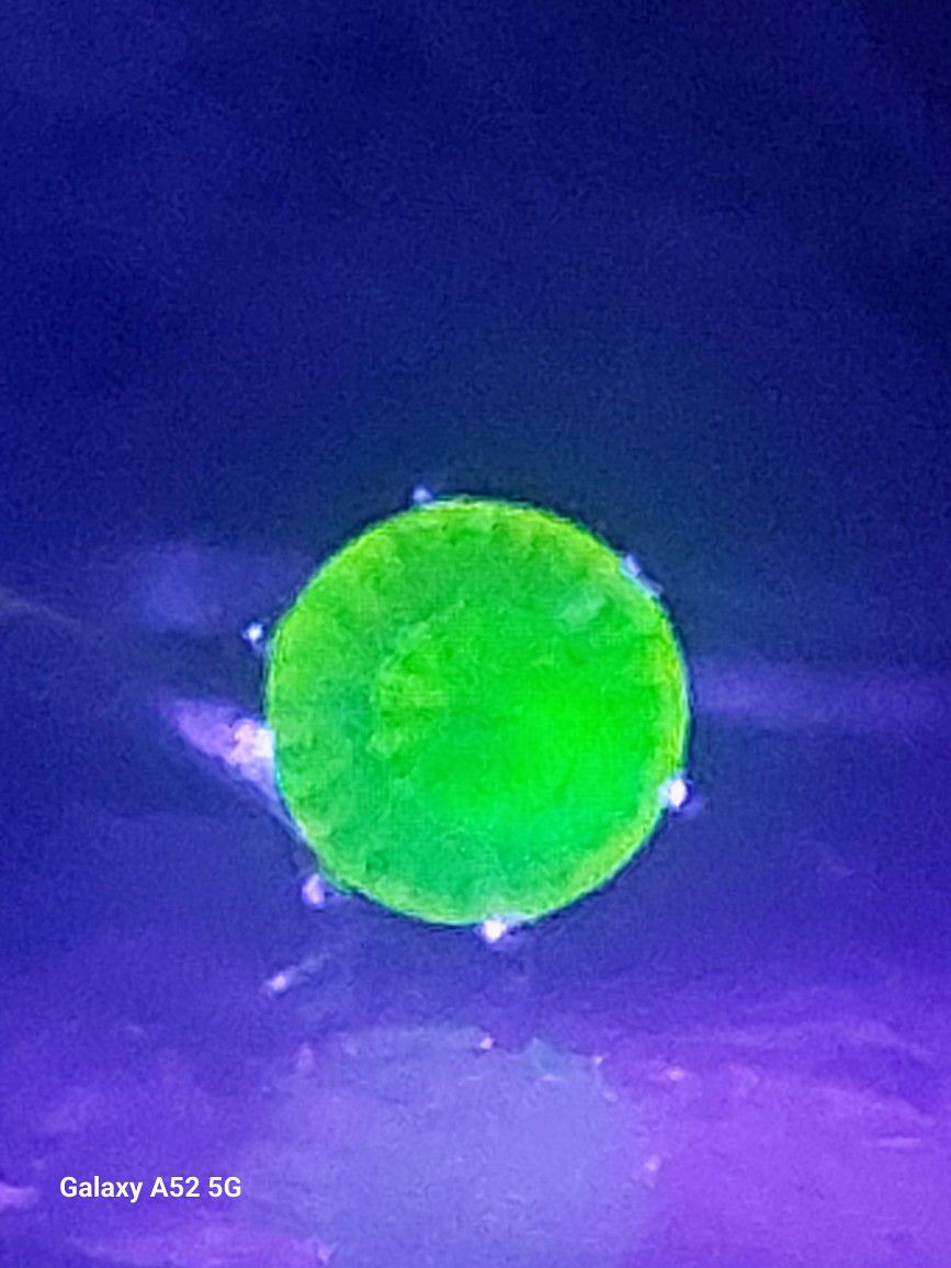 Pink Uranium Glass Sterling Silver Ring Sz 6.75