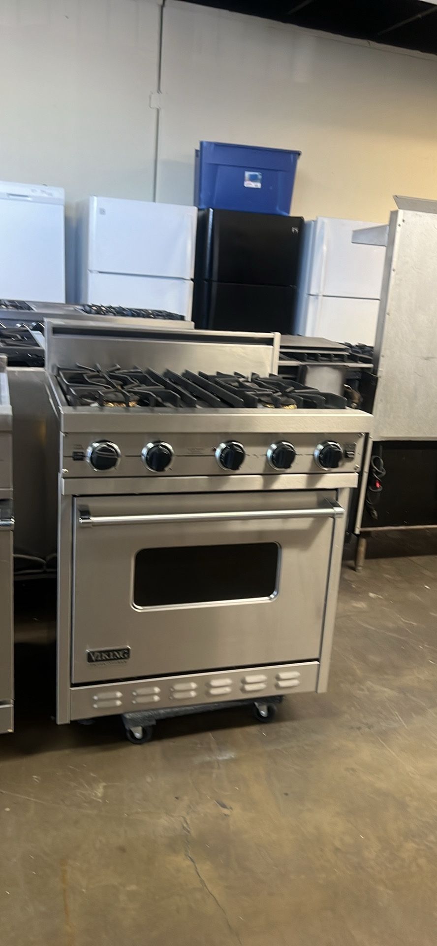 Viking 30”Wide All Gas Range Stove In Stainless Steel 4Burners