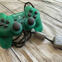 Clear Emerald Green Sony PS1 (Playstation 1) Analog Controller
