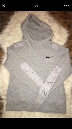 Women size small gray Nike hooded Cowell neck sweatshirt