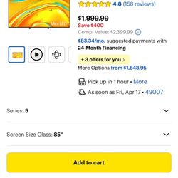 Brand New Sony 86in Tv 