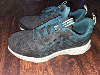 Reebok Steel Toe Work Shoes – Black/Teal – Size 10.5W