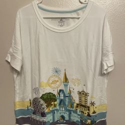 Walt Disney World Grand Opening 10/1/71 White Scoop Neck T Shirt