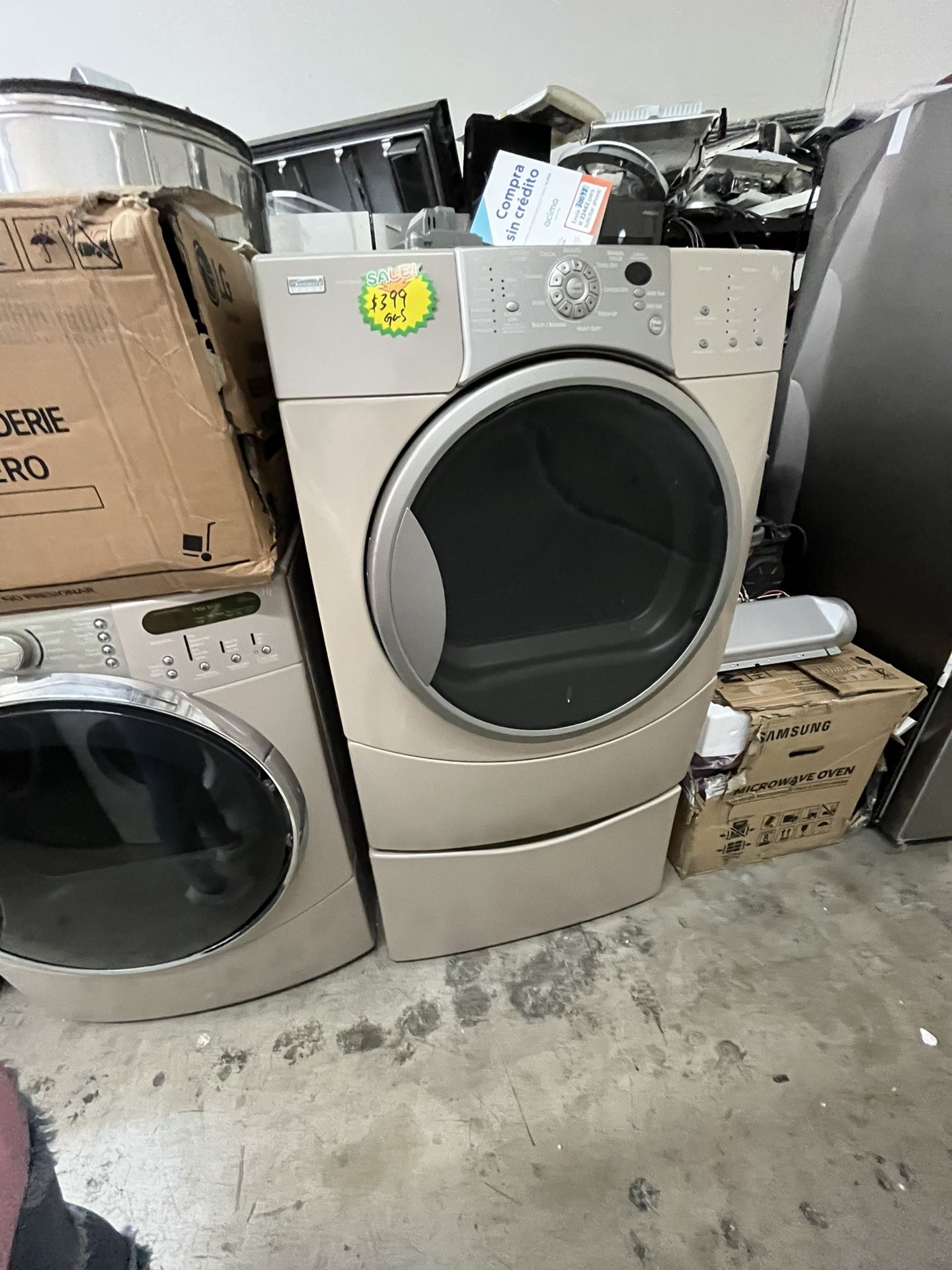 KENMORE ELITE GAS DRYER WITH PEDESTAL