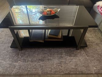 Black coffee table & 2 end tables