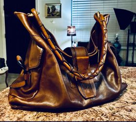 Vintage FRYE Campus Hobo Large Brown Leather Shoulder Bag
