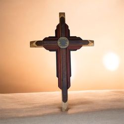 Wood Cross from Multiple Woods THICK