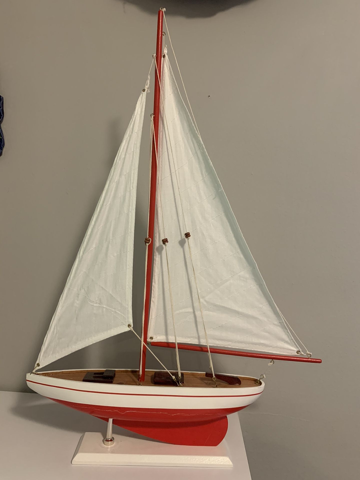 Model Sailboat Red 25” Tall