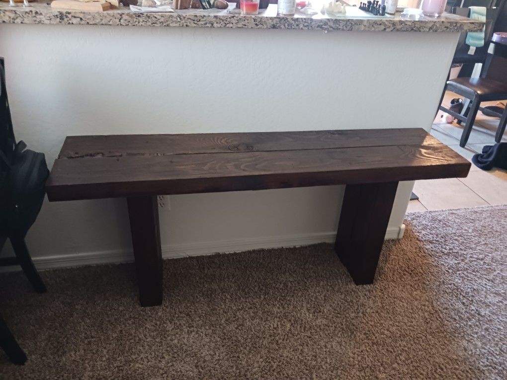 Unique 1 Of A Kind Solid Built Wooden Bench /decor Stand $140,
