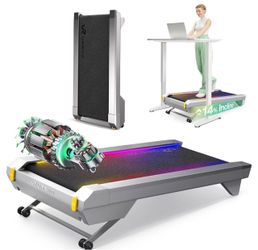 UREVO CyberPad Smart Walking Pad with 14% Auto Incline, Brushless Motorized Under Desk Treadmill for Home Office Fitness, Elegant Speed Lights, Spacio