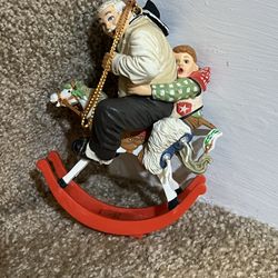 Norman Rockwell Christmas Ornament Gramps at the Reins 1997 resin