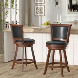 24" Counter Height Swivel Bar Stools, set of 2 