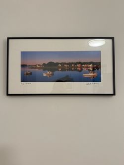 Signed Lake with Boats Photo