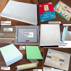 ($1-$5 each) dot matrix continuous feed printer paper, super-b large drafting/drawing, vellum, cardstock, A4 letter, doodle sketch, kraft,Hole Punched