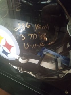 Levon bell signed inscribed helmet 1 of 26 with certificate of authenticity and display case
