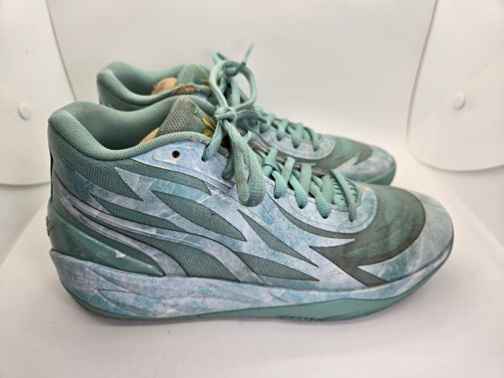 Puma MB.02 Basketball Shoes Men's 8.5 Green Athletic Court Sneakers LaMelo Ball