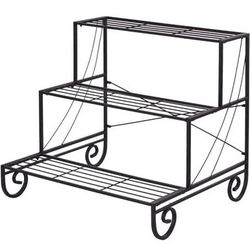 New 3-Tier Metal Plant Stand, Garden Plant Stand w/4 Decorative Feet Plant Flower Pot Display Rack