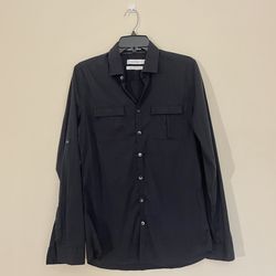 Calvin Klein midnight black button down shirt