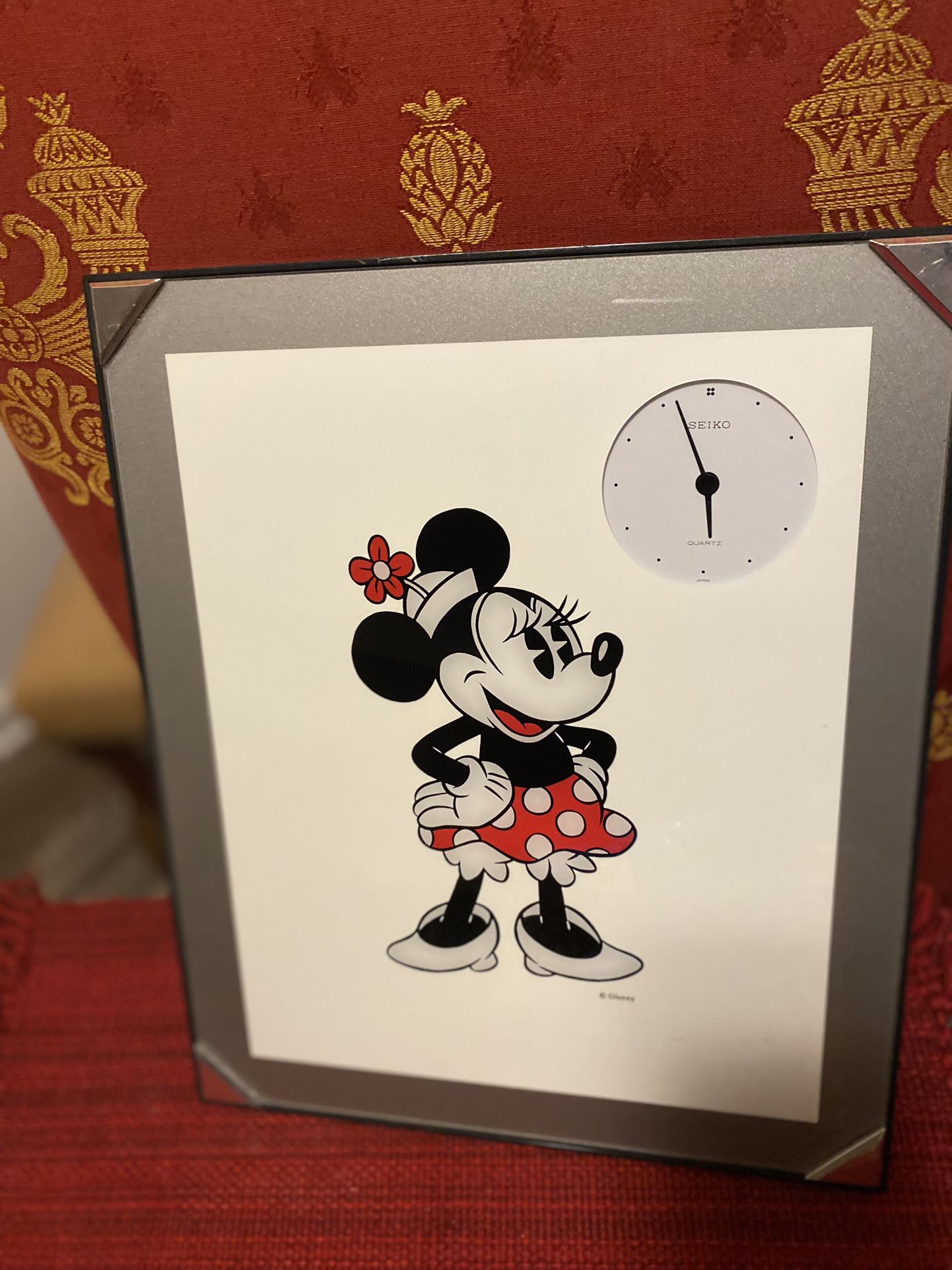 Older Disney Seiko Quartz Minnie Mouse Wall Clock ~ Brand New Battery
