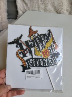Magical Wizard Happy 16th Cake Topper