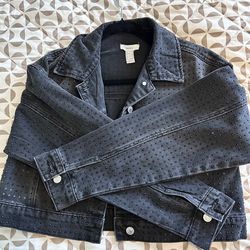 Black Jean jacket with crystals