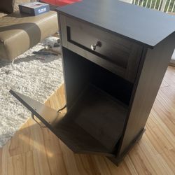 10 Gallon Tilt Out Trash Can Cabinet - Dark Oak