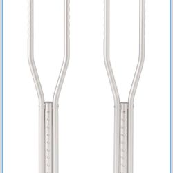 Lightweight Aluminum Red Dot Crutches, for Patients 4’6”–5’2” Tall, Walking Aid for Kids, Adults & Seniors, 300 lbs. Weight Capacity