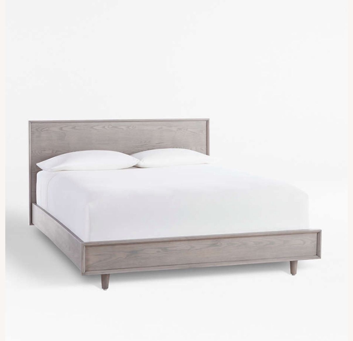 Crate & Barrel Tate Stone Queen Wood Bed Frame