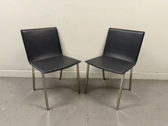 CB2 PHOENIX carbon grey dining chairs SET OF TWO CHAIRS (Good condition) PICK UP IN CORNELIUS