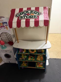 Kids Children Grocery Store Stand