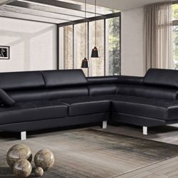 Sleek black sectional