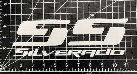 Silverado White SS Vinyl Sticker