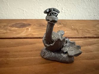 Vintage Rikker 1984 Ostrich Hatching From Egg Pewter Metal Figurine Statue