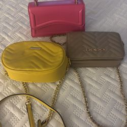 Three bags yellow/beige new pink hardly worn