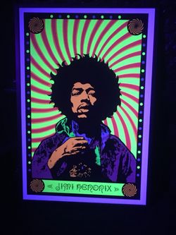 Vintage Jimi Hendrix black light poster