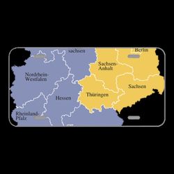 License Plate Novelty Car Front Map Germany Regions Germany Map