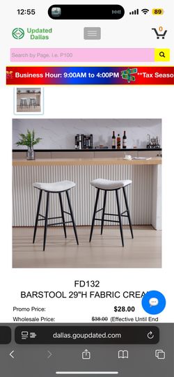 $50 BARSTOOLS WAREHOUSE CLEARANCE