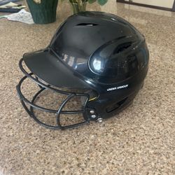 Under Armour Baseball Helmet UABh-100 6 5”- 7 3/4” W/ Face Mask. Very Little Use
