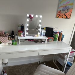 IKEA Desk/Makeup Desk And Mirror And Mirror Stand 