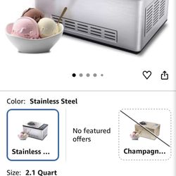 Whynter Ice Cream Maker Machine Automatic 2.1 Qt