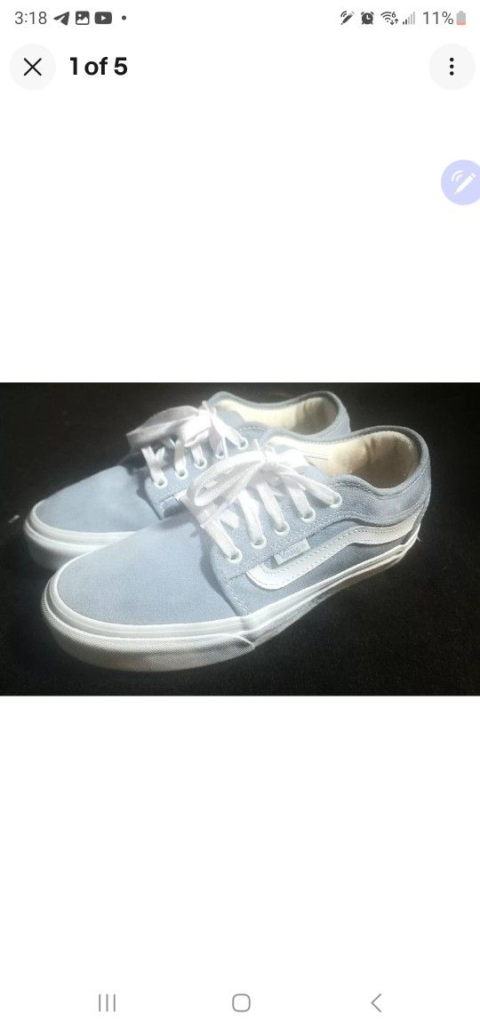 VANS Chukka Low Sidestripe - Baby Blue Size 7.5 NWOT