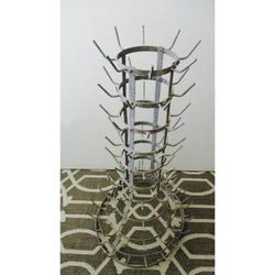 Antique French Zinc Wine Bottle Drying Rack 