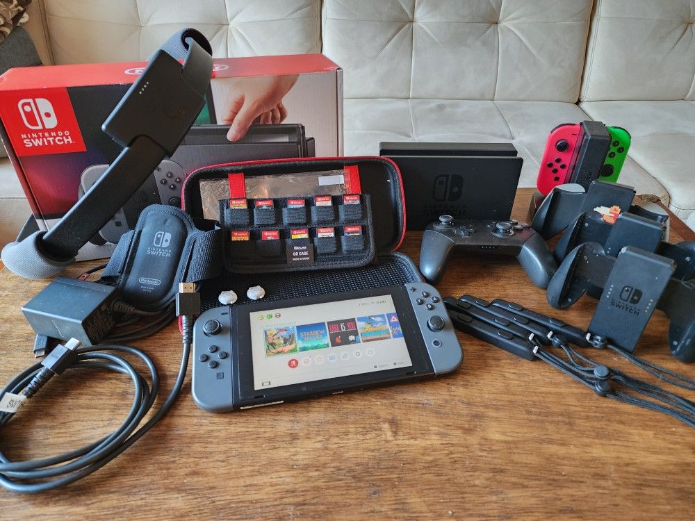 Nintendo Switch With Lots Of Accessories