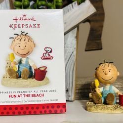 Retired Hallmark FUN AT THE BEACH Peanut’s Pigpen Keepsake Ornament