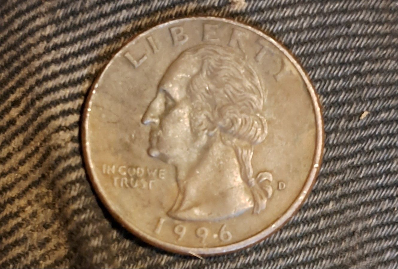 1996 D Quarter Mising Clad Layer Ms65 Coin Excellent Detail