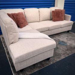 Cream Beige 95” 2pc Modern Sectional Sofa with LAF Chaise by Andover Mills