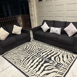 Free Delivery 🚚 Black Couch Set/ Sala Color Negra