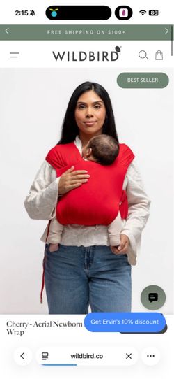 Wildbird Aerial Newborn Wrap in Cherry